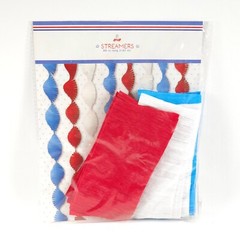 3 Pack Target Crepe Paper Party Streamers Red White And Blue 50 in. (1.27cm) NEW