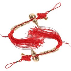 2 Pcs Gourd Brass Pendants Chinese Knot New Year Festival Front Door Decor