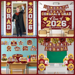 Graduation Decorations Class of 2026 Maroon and Gold Graduation Decorations with