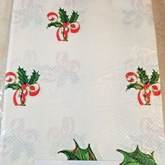 2 Table Covers Vintage Sealed Christmas Holly and Red Green Checked Tablecloths