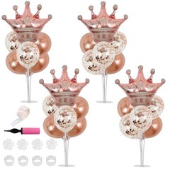 Table Centerpiece Balloons Stand Kit Include Rose Gold Latex Confetti Balloon…