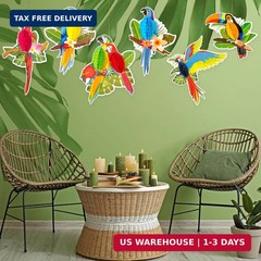 6 Pieces Hawaiian Tropical Parrot Honeycomb Decorations, Luau Party Decorations