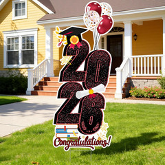 2026 Graduation Decorations Yard Sign, 3.5 FT Tall Class of 2026 Congrats Grad Y