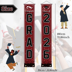 Graduation Decorations 2026 2027- Maroon Congrats Grad Porch Banner for Graduati