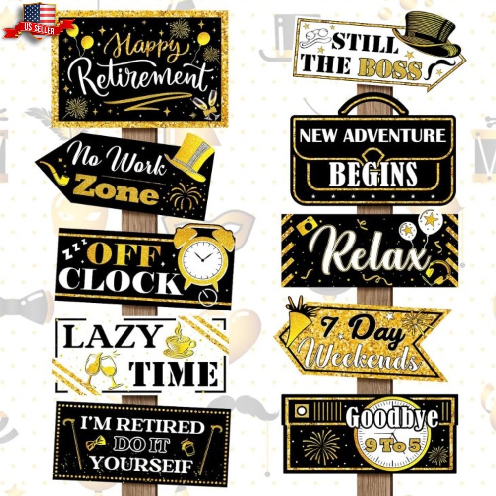 Retirement Party Decorations 20 Pieces Happy Retirement Party Signs for Black an