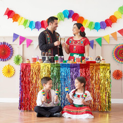 Cinco De Mayo Decorations 2 Pack Fiesta Party Decor Mexican Table Skirt Banner