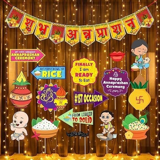 Fun Photo Booth Props – Rice feeding Ceremony Big Poster