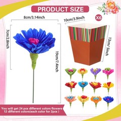 30 PCS Mexican Table Decorations Fiesta Centerpieces Paper Flower Vase Cinco