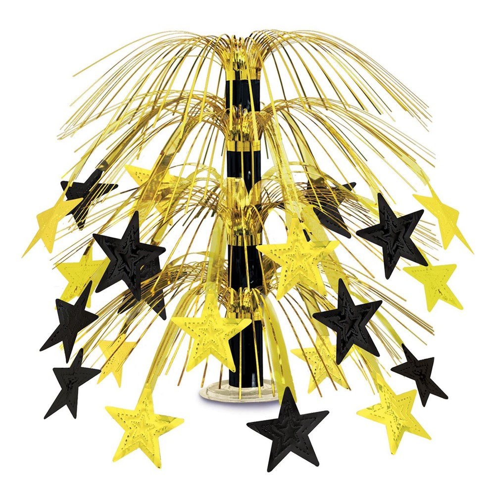 Beistle Black and Gold Star Centerpiece (1/Pkg) Party Decoration : New Years