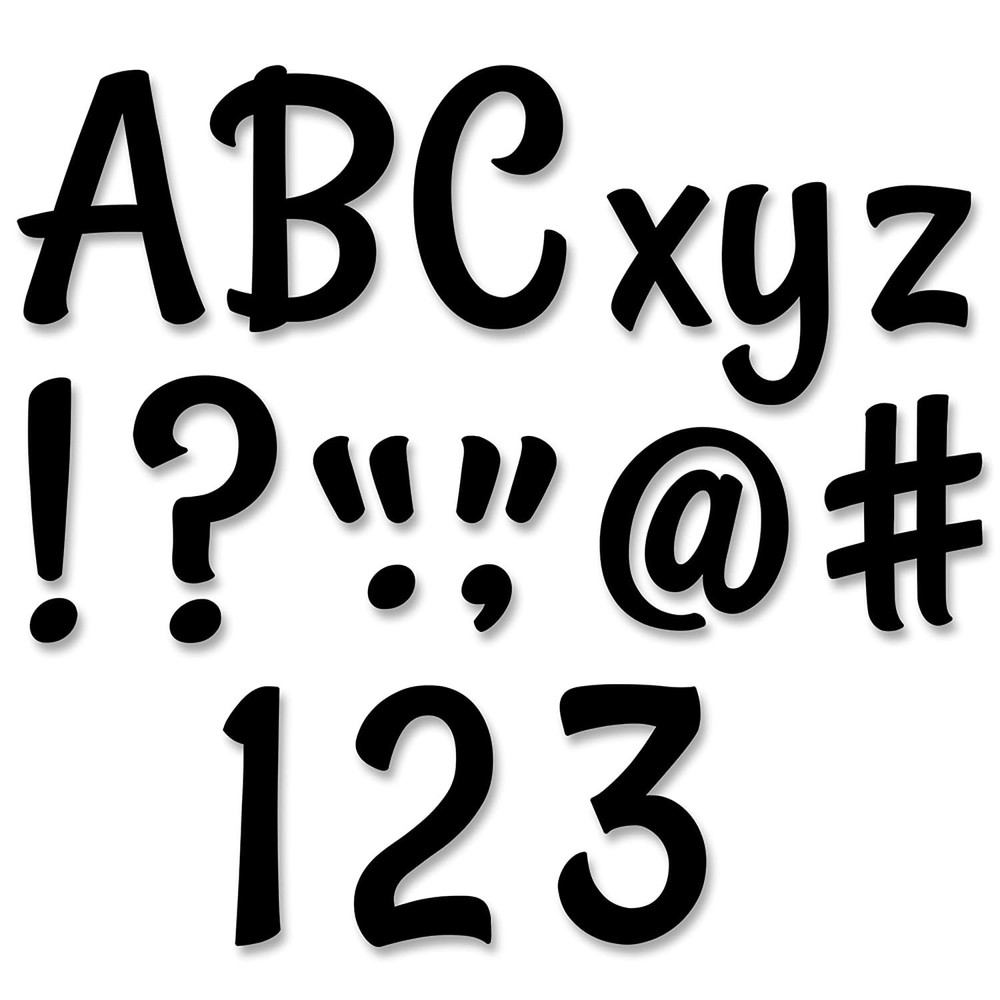 Black Designer Punch-Out Letters 4 Inch For Party Signs Doors Offices 1 PCS