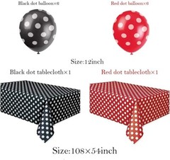 TONIFUL Polka Dot Party Decorations Kit with 2 Pack Red & Black Polka Dot
