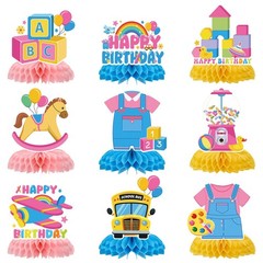 Rachell Teacher Party Decorations – 9Pcs Cartoon English Teachers Honeycomb C…