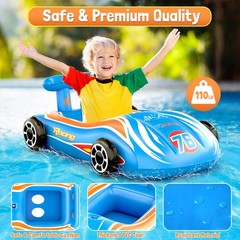 Pool Floats Toys with Water – Inflatable Ride-on Pool Toys for Ages 4-8 Race …
