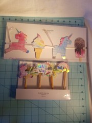 Wide Vista Group: Unicorns, Rainbows & Ice Cream Banner & Party Picks Set – NEW