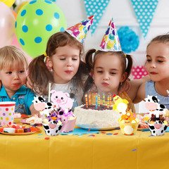60Pcs Farm Animal Cupcake Toppers Wrappers Barnyard Birthday Party Decor