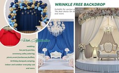 10ft×15ft Ivory Backdrop Curtain for Wedding Parties, 2 Panels Wrinkle 15 FT