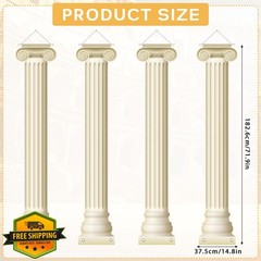 4Pcs Greek Party Wall Decorations Greek Columns Banners Pillars Hanging Banne…