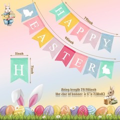 Happy Easter Banner Easter Chicken Egg Felt Happy Easter Bunny Banner Felt Ea…