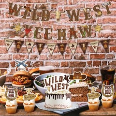Western Party Decorations – 120PCS cowboy party decorations, Swirls Wild West…