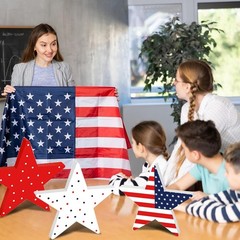 Durable Wooden Star Blocks – 3Pc Set for 4th of July, Labor Day & Memorial Day