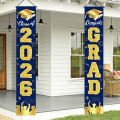 Graduation Decorations 2026, Navy Blue and Gold Door Porch Signs, Graduation …
