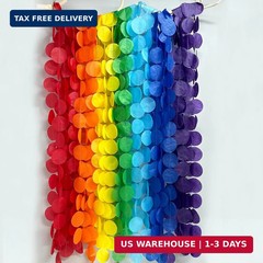 205Ft Rainbow Party Decorations Big Polka Dots Tissue Paper Backdrop Streamer Co