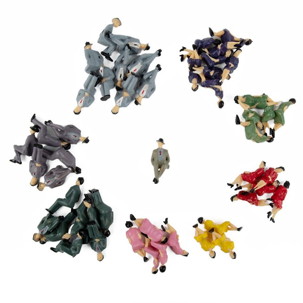 Decorative Architectural Model Supplies 50 Pcs Sitting People Set at 1 32 Scale