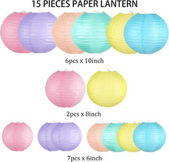 Pastel Paper Lanterns Decorative, Classroom Decor Macaron-Color Neon Hanging Pap