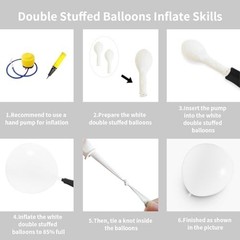 White Double Stuffed Balloons 115Pcs – 5/10/12/18″ Arch Garland Kit for Party De