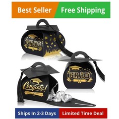 30 Graduation Cap Gift Boxes with Tassel for Class of 2026 Party Favors
