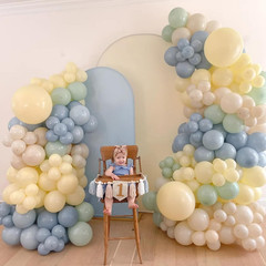 Sage Green Dusty Blue Yellow Balloon 12 Inch Double Stuffed Beige Slate Blue Oli