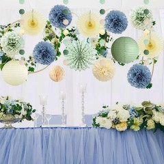 Dusty Blue Sage Green Party Decorations Ivory Sage Green and Dusty Blue Party…