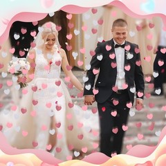 200 PCS Glitter Valentines Day Rose Gold Pink Heart Confetti Table Sprinkles