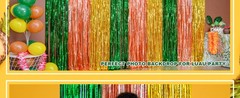 Hawaiian Luau Party Decorations, 2 Pack of 3.3×6.6 ft Green Brown and Yellow