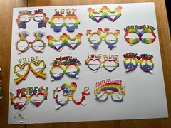 14 Pcs Pride Rainbow Photo Booth Props, Gay Pride Day Love Is Love Paper Glasses