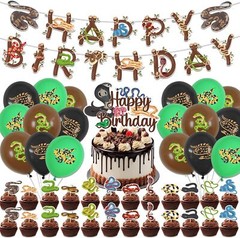 44 Pcs Snake Birthday Party Supplies Includes Snake Happy Birthday Banner, Cake