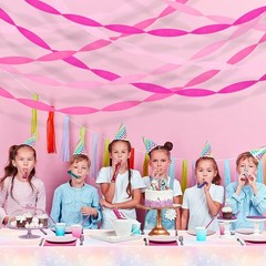 Pink Crepe Paper Streamers Party Decorations Bachelorette Bridal Shower Wedding
