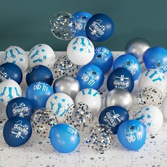 2026 Graduation Party Decorations, 70pcs Grad Balloons Blue and White Graduat…