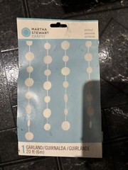 Martha Stewart Crafts Vintage Girl Glittered Dot Garland MD1 White Brand New