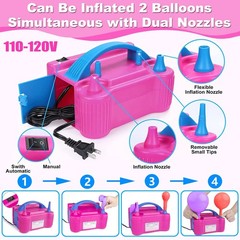 Balloon Arch Kit and Pump Electric 10ft Wide Adjustable Stand With 100Balloons