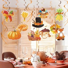 Thanksgiving Decor Set Banner & Hanging Swirls for Home,Office Party Decorations