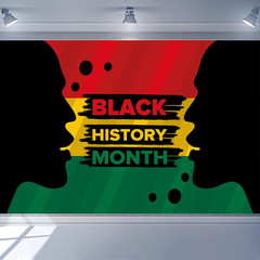 Black History Month Banner African American Emancipation Sign Backdrop, Happy Ju