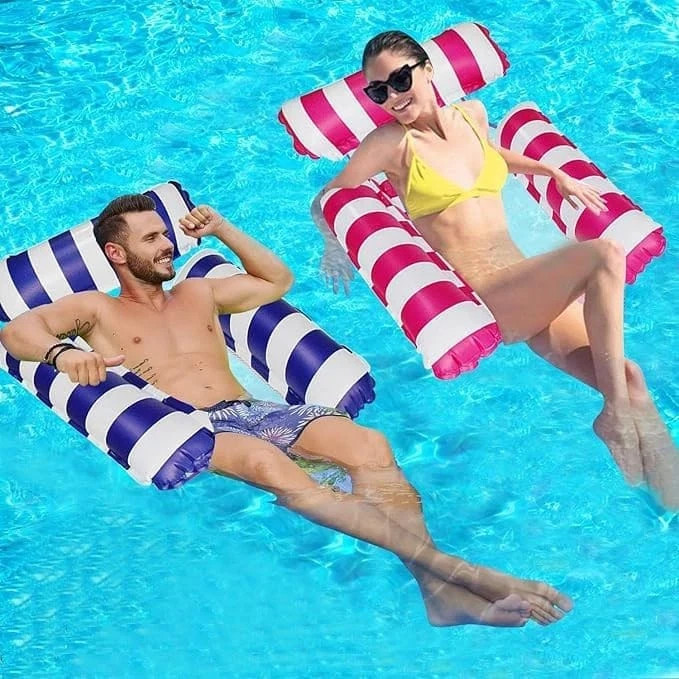 2 Pack Inflatable Pool Hammocks 4-In-1 with Mesh Bottom for Adults