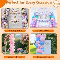 Balloon Column Stand Set of 4, Adjustable Balloon Tower Pillar Kit for Weddin…
