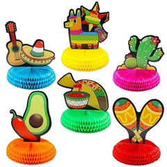 6 Pcs Cinco De Mayo Fiesta Honeycomb Table Centerpiece 8.5″ Mexican Decor