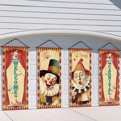 Tiamon 4 Pcs Vintage Christmas Halloween Carnival Porch 16 x 41 inches, mixed