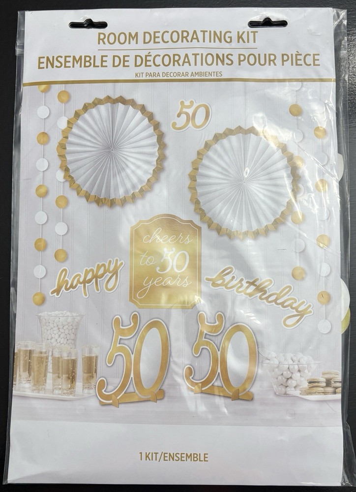 50th BIRTHDAY ROOM DECORATING KIT, Table Centerpieces, Hanging Decorations