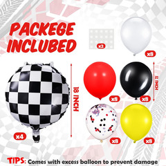 4 Sets Race Car Party Balloons Stand Kit Racing Car Table Centerpieces Decor wit