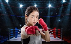 Stadium Lighting 3D Professional Banner Boxing Arena Photo Background Sports