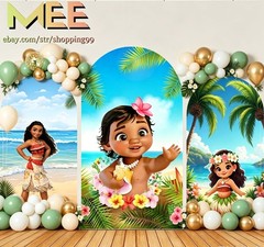 Moana Tropical Seaside Arch Backdrop Cover Birthday Party Background Decorations